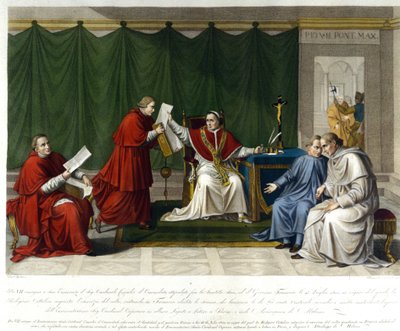 Pius VII (1742-1823) wrote to Cardinal Consalvi the Concordat between the Holy See and France on July 15 by Unknown artist