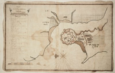 Plan of town and fortress of Gariah by Unknown artist