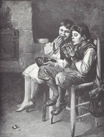 Poor Boys Eating, Late 19th Century by Unknown artist