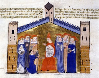 Pope John XXII of Avignon Receiving from the Author the Apparat of Clement V by Unknown artist
