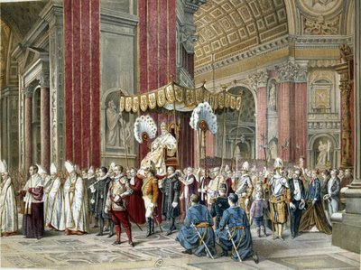 Pope Pius IX (1792-1846) at the Opening Ceremony on 08/12/1869 of the First Vatican Council in St. Peter
