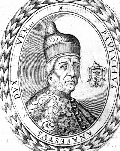 Portrait of Paoluccio Anafesto (697-717). First Doge of Venice. by Unknown artist