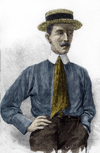 Portrait of Alberto Santos-Dumont (1873-1932), Brazilian aeronautic artist. by Unknown artist