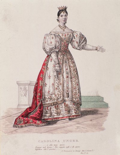 Portrait of Caroline Ungher (Unger) performing in I Normanni a Parigi by Unknown artist