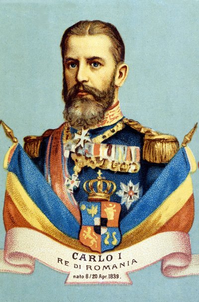 Portrait of Charles I, King of Romania. 19th century chromolithography by Unknown artist