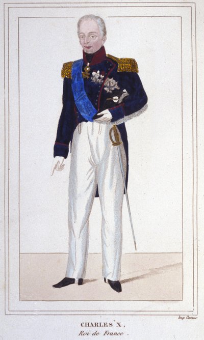 Portrait of Charles X, King of France (1757 - 1836) engraving of 1830 by Unknown artist