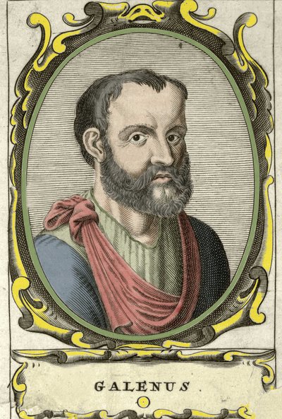 Portrait of Claude Galien, Greek doctor. 18th century engraving by Unknown artist