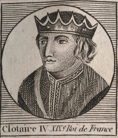 Portrait of Clothaire IV (ca. 685-719), King of the Franks of Austrasia from 717 to 719 - engraving from “Instruction sur l