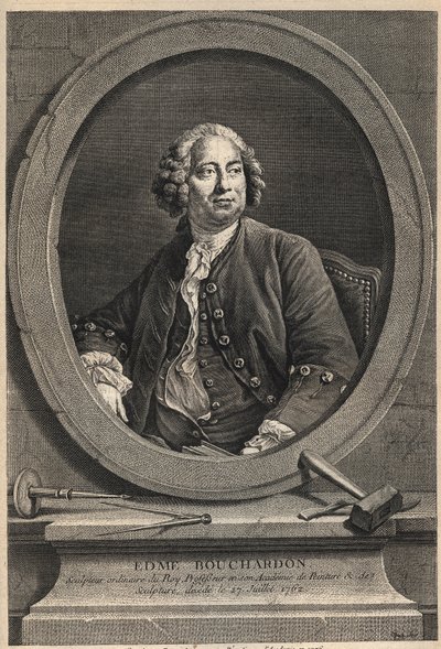 Portrait of Edme Bouchardon, French Sculptor and Cartoonist - engraving of 1776 by Unknown artist