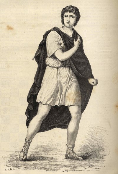Portrait of Francois-Joseph Talma (1763-1826), French Actor. Engraving of the 19th Century by Unknown artist