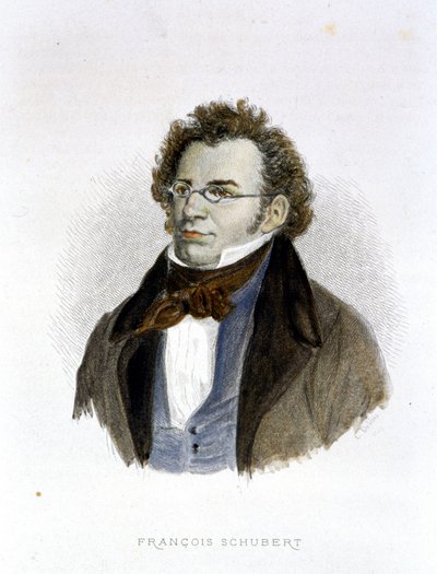 Portrait of Franz Schubert (1797 - 1828) - engraving by Unknown artist