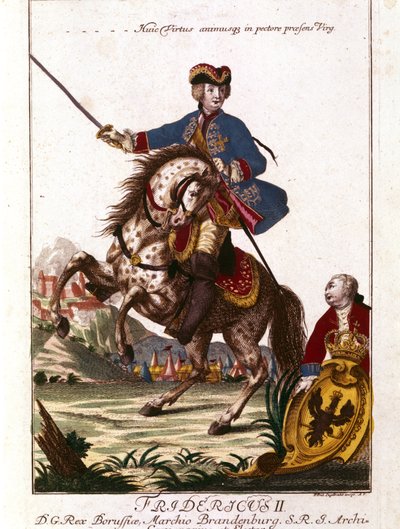 Portrait of Frederick II of Prussia (Frederick the Great), 18th Century Engraving by Unknown artist