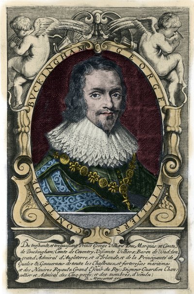 Portrait of George Villiers (1592-1628), Duke of Buckingham. Engraving of the 17th century by Unknown artist