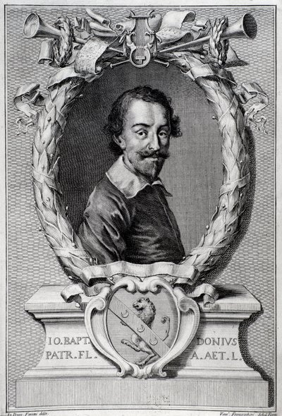 Portrait of Giovanni Battista Doni (1596-1647) Italian musicologist Engraving from frontispiece of 