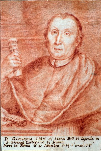 Portrait of Girolamo Chiti di Siena (1679-1759) Italian kapellmeister (chapel master) Engraving. 18th century. by Unknown artist