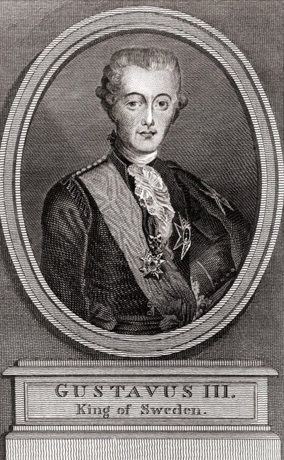 Portrait of Gustave III, King of Sweden (1746-1792) (engraving of 1787) by Unknown artist