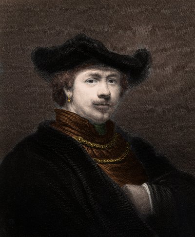 Portrait of Harmenszoon van Rijn Rembrandt (1606-1669), Dutch painter - engraving - 19th century by Unknown artist