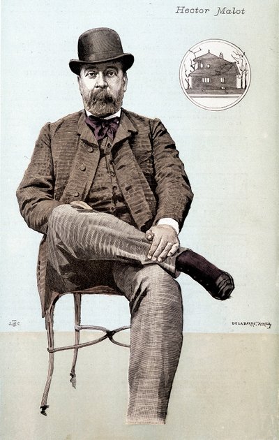 Portrait of Hector Malot - drawing by Unknown artist
