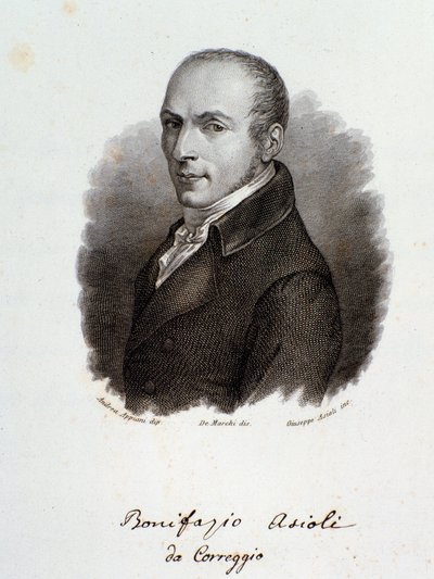Portrait of Italian composer Bonifazio Asioli. Engraving. 19th century by Unknown artist