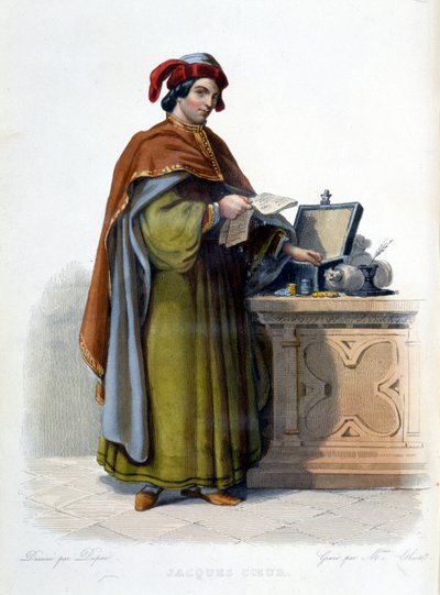 Portrait of Jacques Coeur, French businessman (1395 - 1456) - in "Le Plutarque Français", ed. Mennechet by Unknown artist