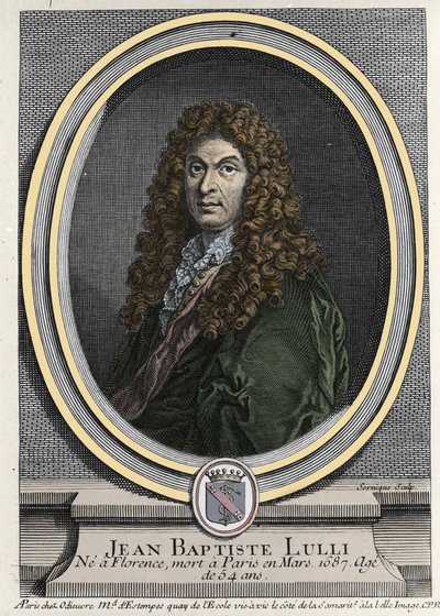 Portrait of Jean Baptiste Lully (Giovanni Battista Lulli) (1632-1687), French composer of Italian origin. Engraving of the 19th century. by Unknown artist