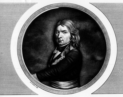Portrait of Jean Etienne Championet, French general (1762-1800). Engraving in 
