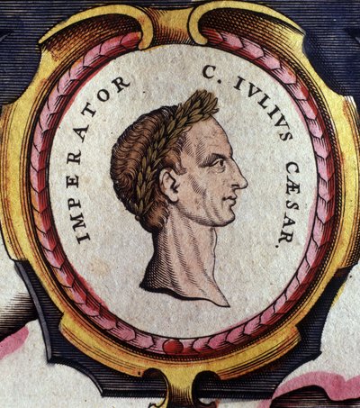 Portrait of Julius Caesar, Roman general and politician. Engraving from the end of the 18th century. Milan by Unknown artist