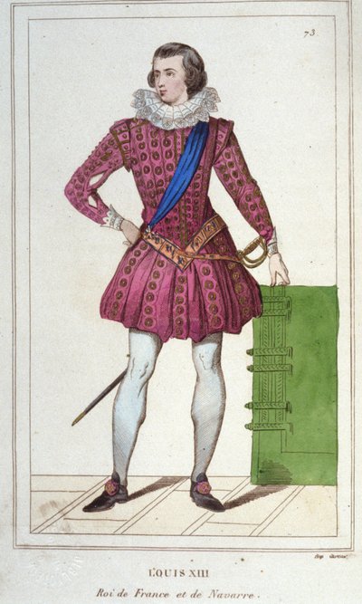 Portrait of Louis XIII (1601 - 1643), King of France. Engraving of 1830 by Unknown artist
