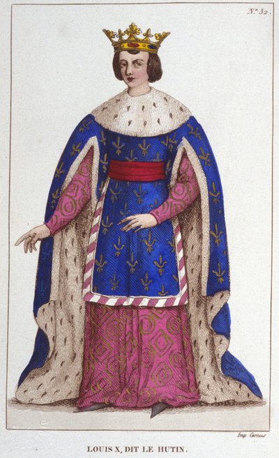 Portrait of Louis X the Hutin, King of France engraving of 1830 by Unknown artist