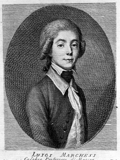 Portrait of Luigi Marchesi also known as Marchesini, Italian castrato. by Unknown artist