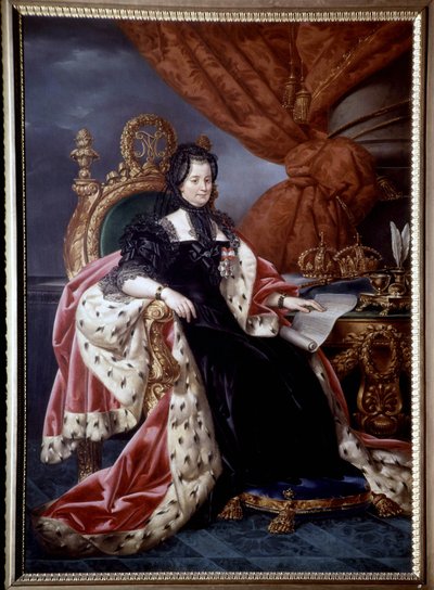 Portrait of Mary Therese of Austria (1717-1780), Queen of Hungary, in mourning suit, after 1765 - Painting of the 18th century by Unknown artist