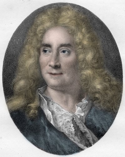 Portrait of Michel Boyron (Michel Baron), English Actor and Playwright (1653-1729) - Engraving. by Unknown artist