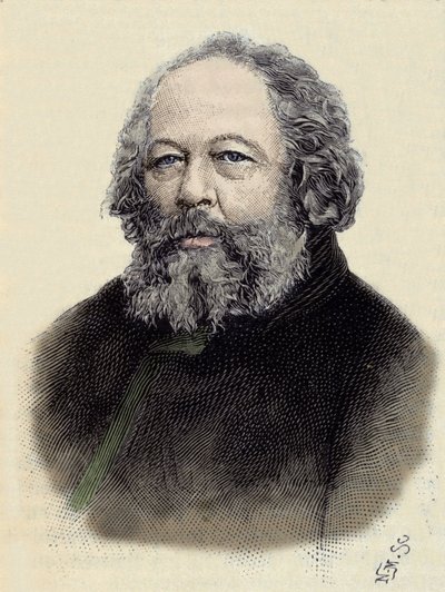 Portrait of Mikhail Aleksandrovich Bakunin, Russian Anarchist by Unknown artist