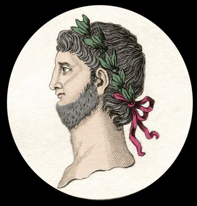 Portrait of Nero Claudius Caesar Augustus Germanicus (37-68 AD), Roman Emperor (19th century engraving) by Unknown artist
