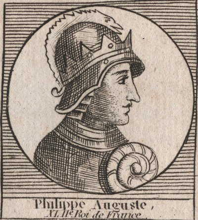 Portrait of Philip II called Philip Augustus (1165-1223) - engraving from “Instruction sur l