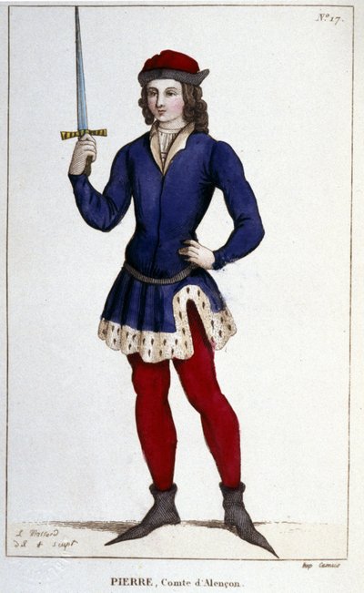 Portrait of Pierre, Count of Alençon. Engraving of 1830 by Unknown artist