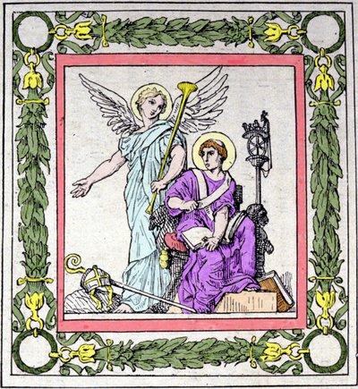 Portrait of Saint Gregory Bishop of Tours writing the history of France by Unknown artist