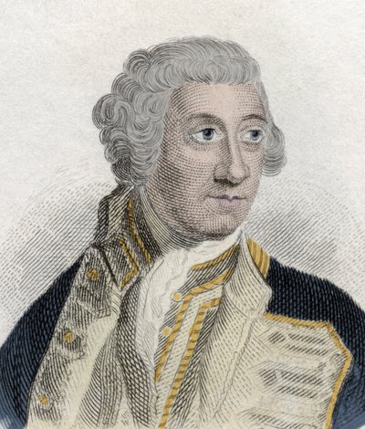 Portrait of Sir Charles Saunders (ca. 1715-1775), English Admiral in the British Royal Navy and First Lord of the Admiralty (engraving) by Unknown artist