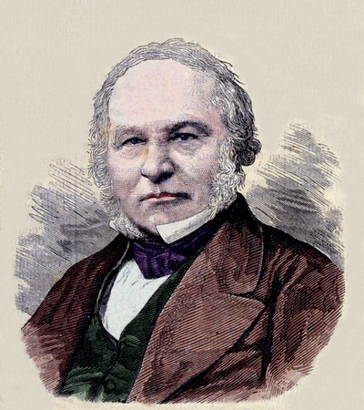 Portrait of Sir Rowland Hill (1795-1879) inventor of the postal stamp by Unknown artist