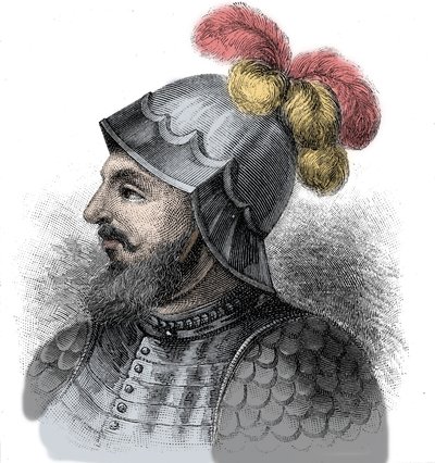 Portrait of Vasco Nunez de Balboa, Spanish Conquistador (Engraving, 19th Century) by Unknown artist
