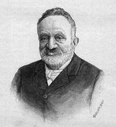 Portrait of Wilfrid de Fonvielle, French journalist and aeronaut - engraving of 1893 by Unknown artist