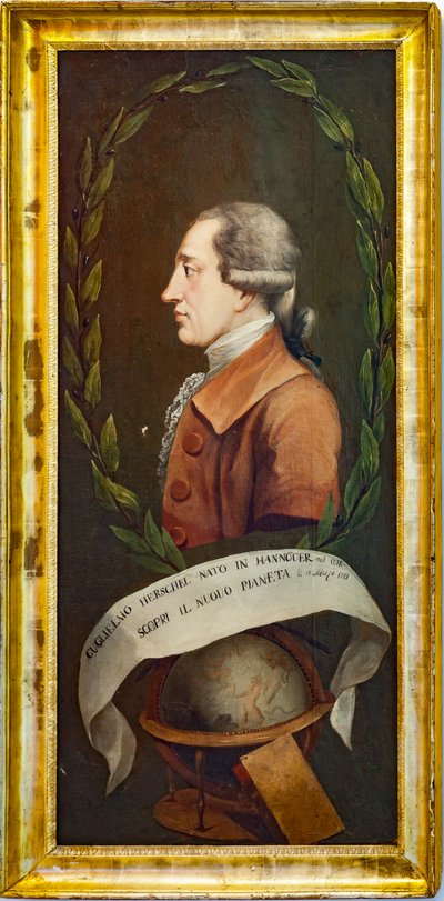 Portrait of William Herschel, The Astronomical Observatory Giuseppe Piazzi, the Pisana Tower by Unknown artist