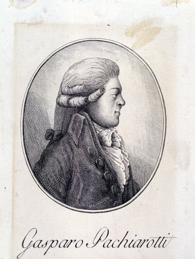 Portrait of the Italian castrato Gasparo Pacchierotti (Pacchiarotti) (1740 - 1821). 19th century engraving. by Unknown artist