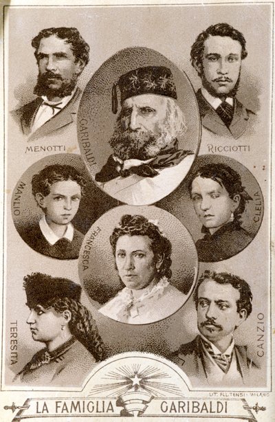 Portrait of Giuseppe Garibaldi and members of his family by Unknown artist