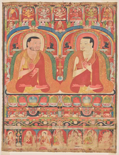 Portraits of Two Lineage Masters of the Kagyu Order: Phagmo Drupa (1110–1170) and Tashipel (1142–1210) by Unknown artist