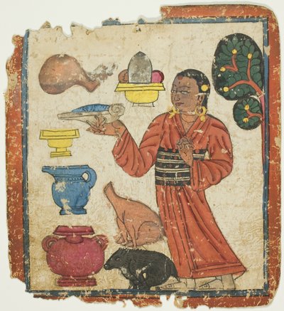 Presentation of Offerings, from a Set of Initiation Cards (Tsakali) by Unknown artist