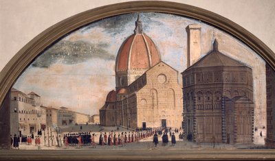 Procession on Cathedral Santa Maria del Fiore Square, Florence by Unknown artist