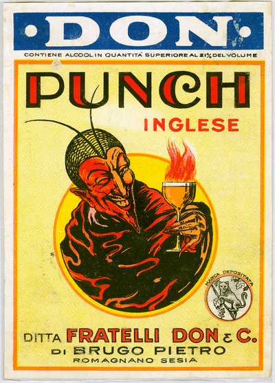 Punch English alcohol advertisement with a devil by Unknown artist