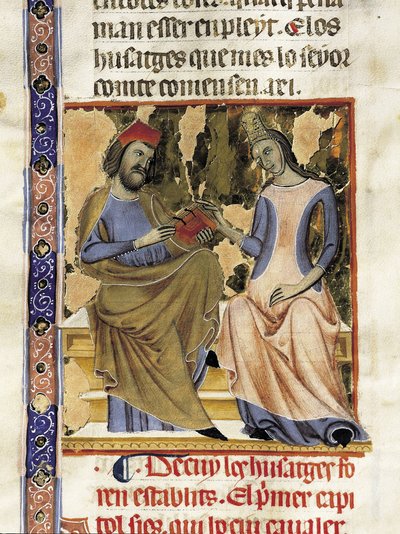 Raimond Berenger I of Barcelona (1023-1076) and his wife Almodis of the Marche (miniature) by Unknown artist