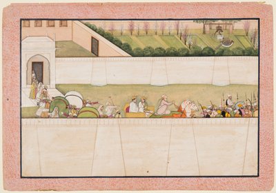 Rama’s Brothers Bharata and Shatrughna set out from Ayodhya to find Rama and Lakshmana in the forest to inform them of the death of their father Dasharatha by Unknown artist